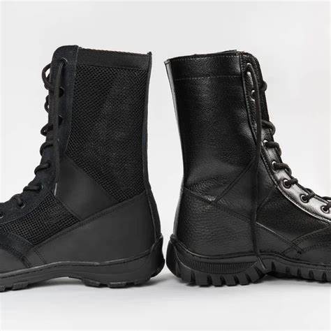 Black tactical duty boots suitable for patrol and security